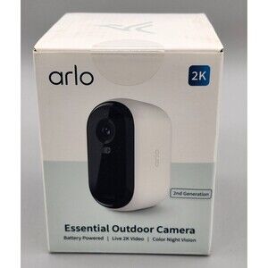 Arlo Essential Outdoor 2K Wireless Security Camera White New Sealed Box